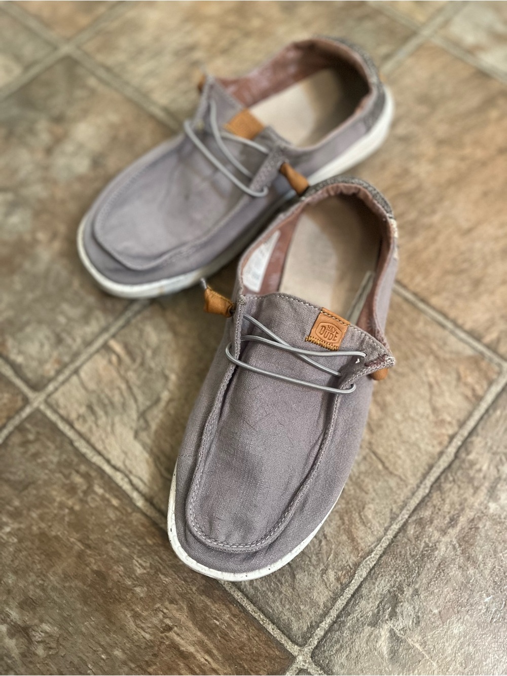 Hey Dude Wendy Washed Grey Slip On Shoes Women’s Size 9 GUC